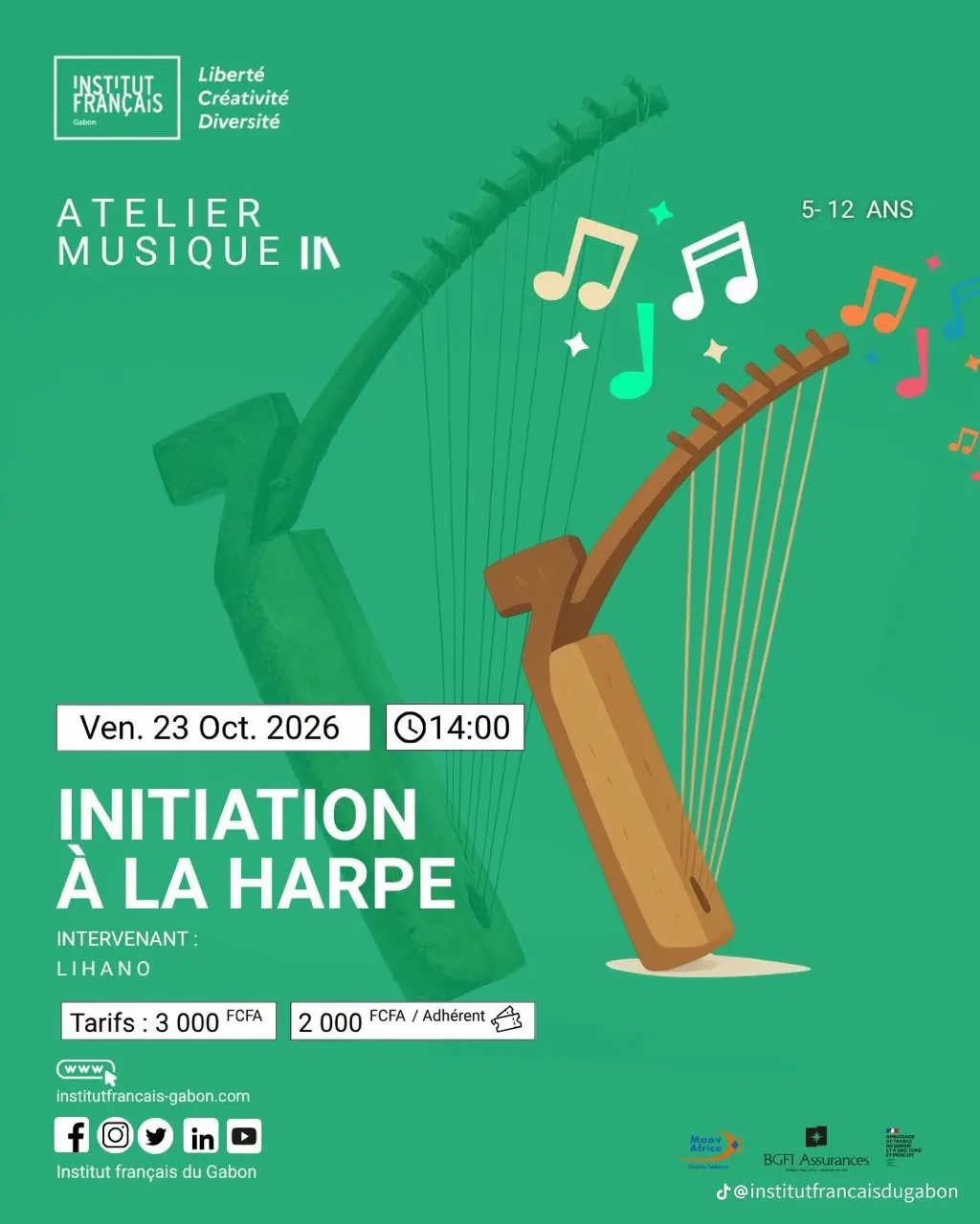 ATELIER MUSIQUE – INITIATION À LA HARPE